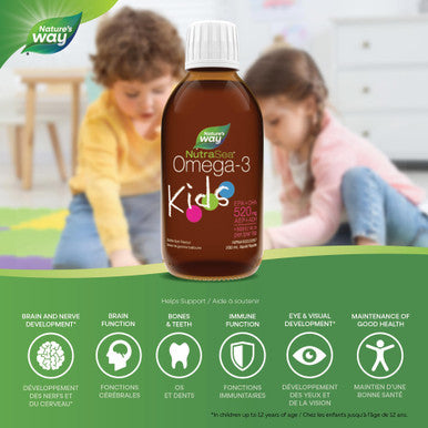 Nature's Way NutraSea Kids Omega-3 and Vitamin D Supplement ÃƒÂ¢Ã¢â€šÂ¬Ã¢â‚¬Å“ Bubblegum Flavour Fish Oil with EPA, DHA and GLA ÃƒÂ¢Ã¢â€šÂ¬Ã¢â‚¬Å“ Support Brain & Eyes Development and Help Build Strong Bones and Teeth - 200 ml Liquid