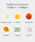 JSHealth Vitamins Vitality X + Collagen - Beauty Powder Supplement With Aloe Vera Silica And Vitamins C & E To Nourish Hair Skin And Nails (180G)