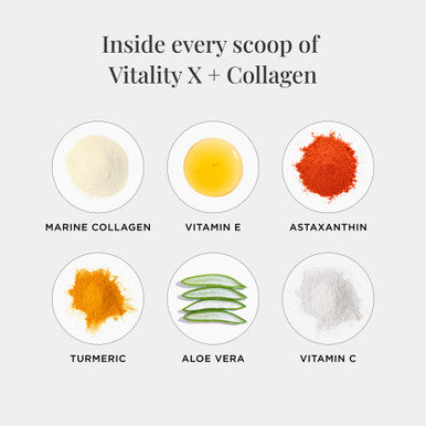 JSHealth Vitamins Vitality X + Collagen - Beauty Powder Supplement With Aloe Vera Silica And Vitamins C & E To Nourish Hair Skin And Nails (180G)