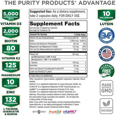 Dr. Cannells Advanced Vitamin D Womens Formula Purity Products Fortified with Lutein and Biotin for Healthy Skin and Hair 60 Vegetarian Capsules