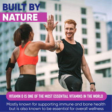 Built Nature Vitamin D3 High Potency 5000 Iu (125 Mcg), Bone, Teeth, Muscle & Immune Health Support, Non-Gmo, Gluten-Free, 2 Month Supply In Rapid-Release High Absorption Vitamin D, Easy To Swallow, 60 Softgels