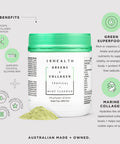 JSHealth Super Greens Powder - Greens & Collagen Powder - Superfood Powder With Marine Collagen Peptides, Vitamins & Veggies, 30 Servings