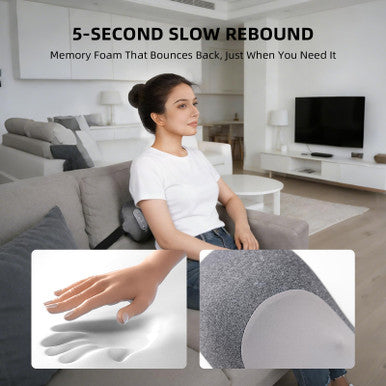 Mustools 2-In-1 Neck & Lumbar Massager Pillow With Heat For Office Chair 3D Rotating Massage Nodes Memory Foam Back Support For Posture Correction Pain Relief & Relaxation At Home Office Travel