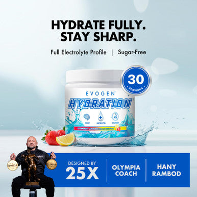 Evogen Hydration - Electrolytes Powder | Sugar-Free Electrolyte Powder Supplement for Hydration Energy and Recovery | Coconut Water B Vitamins Potassium | Strawberry Lemonade | 30 Servings