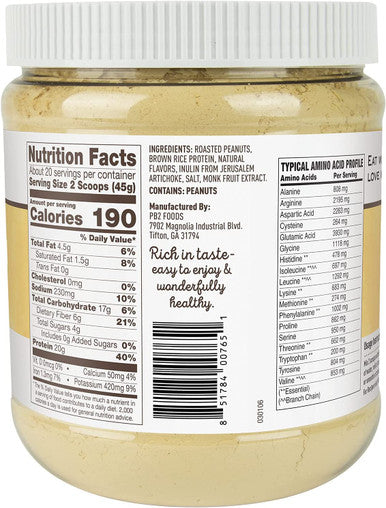 PB2 Performance Peanut Protein Powder with Madagascar Vanilla 2 lb/32 oz Jar 20g of Vegan Plant Based Protein Powder Non GMO Gluten Non Dairy