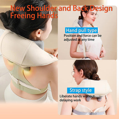 Neck And Back Massager With Soothing Heat,Deep Tissue 6D Expert Kneading Massage,Electric Kneading Back Massager,Massage Pillow For Pain Relief Deep Tissue.Electric Full Body Massager.For Parents