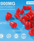 Ashwagandha Gummies 2000Mg, Magnesium Glycinate Gummies For Adults 200Mg, Vitamin B6, Zinc, Rhodiola Rosea, Lemon Balm, - Relaxation Support, Natural Zzz, Brain, Muscle, Stamina, Energy, Sugar Free