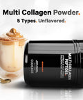 Codeage Multi Collagen Peptides + Probiotics Black Edition Vitamin C Hyaluronic Acid Powder Supplement Grass-Fed Pasture-Raised Hydrolyzed Zero Carbs Type I II III V & X Unflavored 21oz