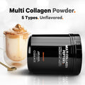 Codeage Multi Collagen Peptides + Probiotics Black Edition Vitamin C Hyaluronic Acid Powder Supplement Grass-Fed Pasture-Raised Hydrolyzed Zero Carbs Type I II III V & X Unflavored 21oz