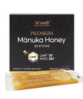 Hi Well Premium New Zealand 100% Manuka Honey | Monofloral Pure Raw Honey | UMF MGO Certified | Easy to take12g x 30 sticks | 12.6Oz(360g) (UMF 10+)
