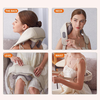 Cotsoco Neck Massager For Pain Relief Deep Tissue,6D Deep Kneading Massagers With 6 Massage Nodes,Rechargeable Neck Massager With Heat,Shiatsu Shoulder Massager,Like Human Hand,For Women
