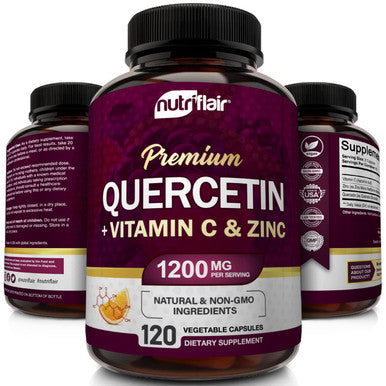 NutriFlair Quercetin with Zinc and Vitamin C 1200mg, 120 Capsules