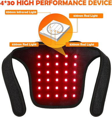 Utk Red Light Therapy For Neck Pain Relief, Infrared Red Light Therapy Device For Cervical Pain, 660&850Nm, 30Pcs 4-Chips-In-1 Leds Light Therapy At Home