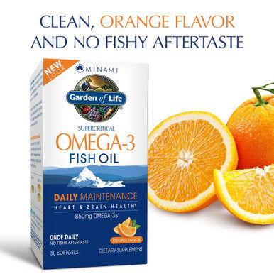 Garden of Life Epa/Dha Omega 3 Fish Oil - Minami Natural Brain Function Heart And Mood Supplement 30 Softgels