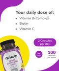 Twinlab Stress B-Complex Caps - Complete B-Complex & 1000 Mg Vitamin C - Energy Support Supplement With Vitamin B12 And B6-100 Capsules