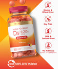 Carlyle Vitamin D Gummies | 5000Iu | 180 Count | Vegetarian, Non-Gmo, And Gluten Free Formula | High Potency Vitamin D3 Supplemen