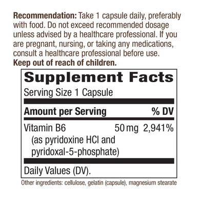 Nature's Way Vitamin B-6, 50 mg per serving