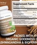 Dr. Berg's Ashwagandha with Black Pepper Supplement - Ashwagandha Capsules for Mood & Stress Support, Energy, Joint, Thyroid & Immune System - 1500mg Organic Ashwagandha Supplements - 90 Capsules