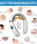 Intelligent Neck Massager For Pain Relief Deep Tissue, Electric Pulse Neck Massager With Heat,Portable Deep Tissue Neck Massager For Women Men Gifts