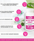 Supersmart Nettle Root Extract 1500 mg Per Day Extract of Stinging Nettle Root Support Healthy Urinary Tract Prostate Supplements for Men NonGMO 90 Tablets.