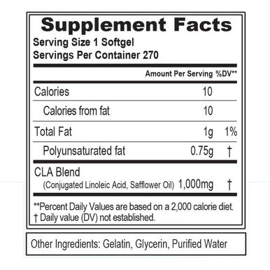 Evlution Nutrition CLA 1000, Conjugated Linoleic Acid, Weight Loss Supplement, Metabolism Support, Stimulant- (270 Servings)