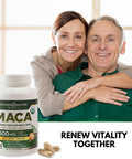Mother Nature Organic Maca Root Capsules 1600Mg 120 Vegan Capsules Non Gmo Peruvian Yellow Red & Black Maca For Men & Women - Energy Hormone Brain & Weight Well-Being