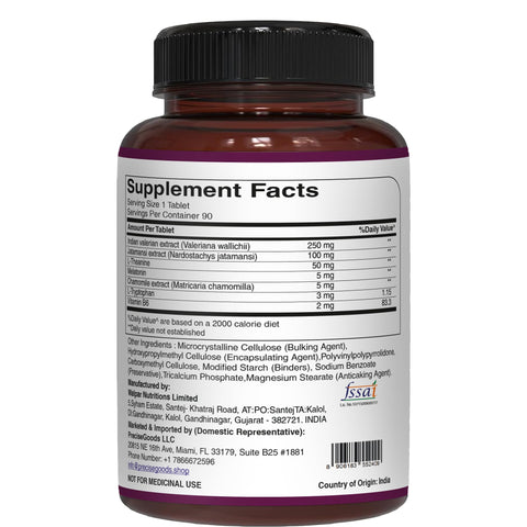 Pure Nutrition Melatonin 5Mg With Valleriana Wallichii 90 Tabs Non-Addictive Sleep Support Supplement Supports Relaxation Sleep Quality And Overall Well-Being Non Gmo