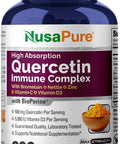 Nusapure Quercetin Complex: Bromelain Vitamin C Vitamin D3 Stinging Nettle Zinc | 200 Veggie Caps (Non-Gmo Bioperine)
