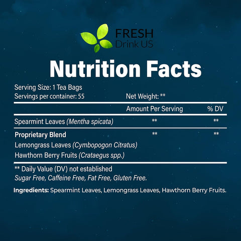 FreshDrinkUS, Premium 50 Mulberry Leaf Tea Bags, 100% Natural & Pure from Mulberry Leaves. Herbal Tea. Made with Natural Material Tea Bags. No Sugar, No Caffeine, No Gluten, Vegan.