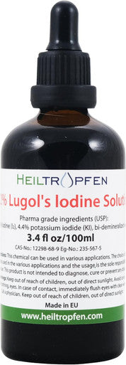 Heiltropfen 2.2% Lugol's Iodine Solution 3.4 Fl Oz | Pharmaceutical Grade Ingredients | Lugols Solution Made with Iodine and Potassium Iodide.