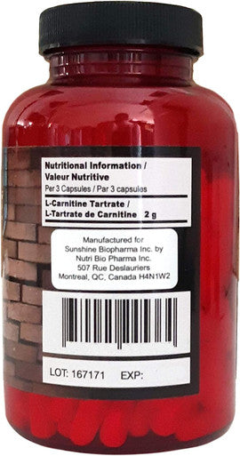 Ultra Pure L-CARNITINE Capsules, 667mg, 180 Count Supplement for Fat Burn, Muscle Recovery & Growth, Conversion of Fat into Energy. Vegan friendly.