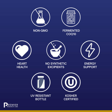 Premier Research Labs Coq-10 Premier - Heart, Nerve, Brain & Immune Support - Q-10 Blend With Rice Protein, Carrot & Red Algae