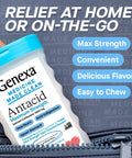 Genexa Antacid Maximum Strength Chewable Tablets | Calcium Carbonate Acid Reducer Relief for Heartburn Acid Indigestion & Upset Stomach | Delicious Organic Berry Flavor | 72 Tablets