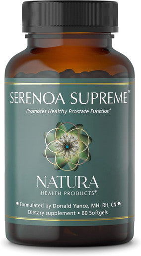 Natura Health Products Serenoa Supreme Supplement - Supports Healthy Prostate Function And Normal Urinary Flow In Men- Featuring Saw Palmento, Nettle, Cratavin, Pumpkin Seed Oil (60 Softgels)