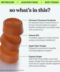 Lemme Tone Metabolism Gummies Apple Cider Vinegar Clinically Studied Chromium B12 Ginger Root Extract Promote Lean Body Mass Watermelon Apple Flavor (30 Day Supply)