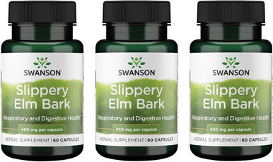 Swanson Slippery Elm Bark 400 mg 60 Caps (3 Pack)