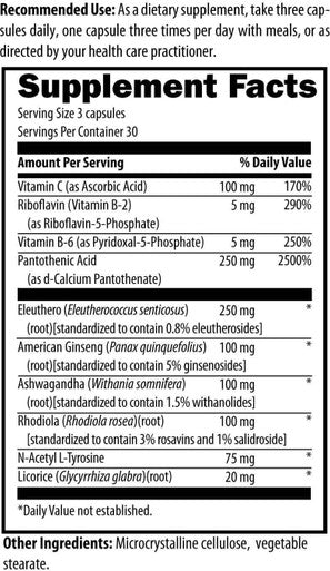 Rootcology Adrenal Support - Adaptogenic Herbal Formula Supplement With Vitamin B6, Licorice + N-Acetyl-L-Tyrosine - Comprehensiv