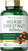 Carlyle Horse Chestnut Capsules 600mg | 180 Count | Non-GMO Gluten Extract
