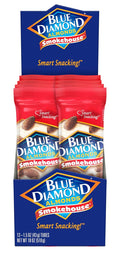 Blue Diamond Almonds, Smokehouse Flavored Snack Nuts, Single Serve Bags (1.5 Oz. Tubes, Pack of 12)