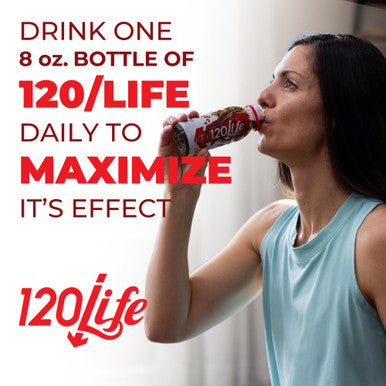 120/Life Blood Pressure Support Beet Root Juice Pomegranate Extract Cranberry Juice Tart Cherry Hibiscus and Magnesium 8 Fl Oz Pack of 28