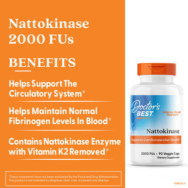 Doctors Best Nattokinase 2,000Fu 90 Veggie Caps