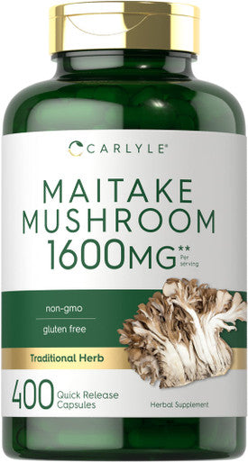 Carlyle Maitake Mushroom Capsules | 1600Mg | 400 Count | Non-Gmo & Gluten Free Extract | Mushroom Supplement