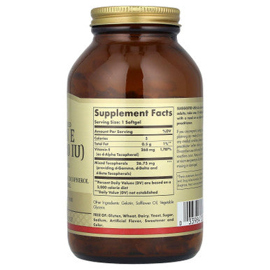 Solgar Naturally Sourced Vitamin E 268 Mg (400 Iu) 250 Softgels