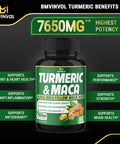 5in1 Turmeric Curcumin Capsules 7650mg 95 Curcuminoids Maca Garlic Ginger Black Pepper Supports Joint Health Inflammation Response 60 Count