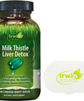 Irwin Naturals Milk Thistle Liver Detox Supports Liver Health 60 Liquid Softgels Bundle with a Irwin Naturals Pill Case