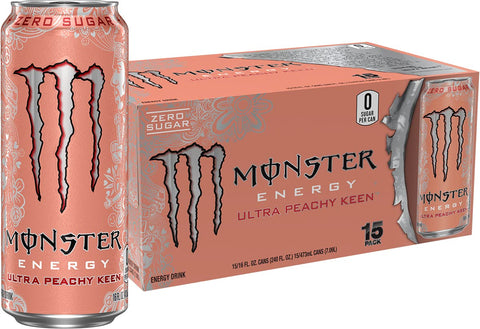 Monster Energy Ultra Sunrise, Sugar Free Energy Drink, 16 Fl Oz | Pack of 15