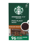 Starbucks VIA Instant Coffee, Medium Roast Coffee, Pike Place Roast, 100% Arabica, Single-Serve, 1 Box (50 Packets) | 100% Arabica instant coffee packets; Pike Place Roast medium roast; 1 box, 50 packets
