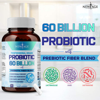 New Age Probiotics 60 Billion CFU with Prebiotic Formula Supplement