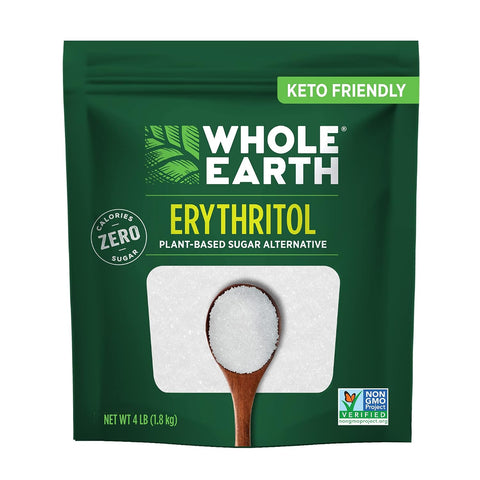 Whole Earth Sweetener Co. 100% Erythritol Sweetener (Keto Sweetener, Natural Sugar Alternative, Baking Sugar Substitute, Zero Calorie Sweetener, Gluten Free, Non-GMO), 16 Oz