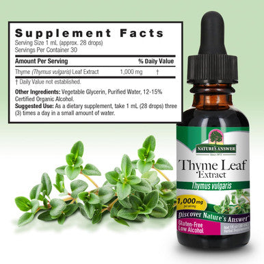 Nature'S Answer Thyme Herb with Organic Alcohol 1-Fluid Ounce | Promotes Respiratory Function | Supports Healthy Lungs